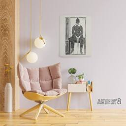 "Artery8 Harlequin Clown Portrait De Mesquita Canvas Wall Art Print in White - Size: W12"" x H16""" - thumbnail 3