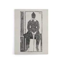 "Artery8 Harlequin Clown Portrait De Mesquita Canvas Wall Art Print in White - Size: W12"" x H16""" - thumbnail 1