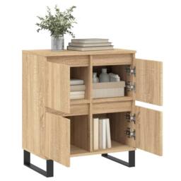 Berkfield Home Sideboard Sonoma Oak 60x35x70 cm Engineered Wood in Light Oak - Size: 60 x 35 x 70 cm - thumbnail 4