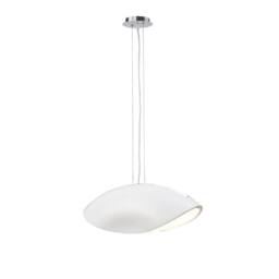 Netlighting Pasion Rectangular Pendant 4 Light E27 Gloss WhitePolished Chrome in White - thumbnail 1