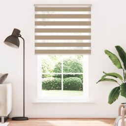 Berkfield Home Zebra Blind Sand Brown 135x200 cm Fabric Width 130.9 cm Polyester - thumbnail 2