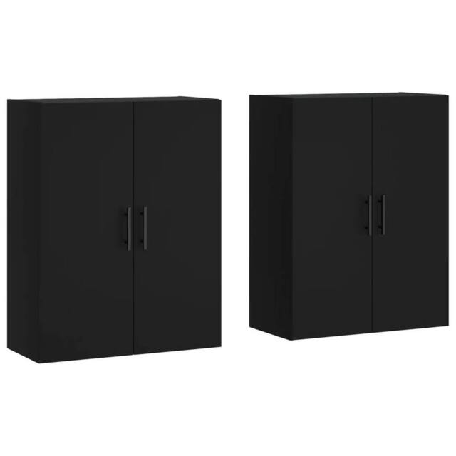 Berkfield Home Wall Mounted Cabinets 2 pcs Black 69.5x34x90 cm - image 1
