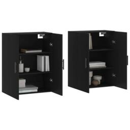 Berkfield Home Wall Mounted Cabinets 2 pcs Black 69.5x34x90 cm - thumbnail 3