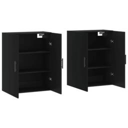 Berkfield Home Wall Mounted Cabinets 2 pcs Black 69.5x34x90 cm - thumbnail 4