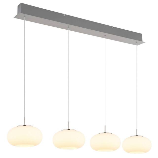 Netlighting Quintara Bar Pendant Nickel Matt Opal Glass Shade 4x LED 3000K in Grey - image 1