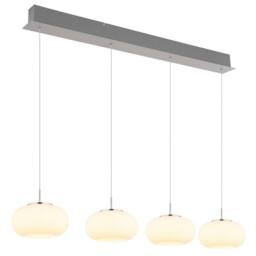 Netlighting Quintara Bar Pendant Nickel Matt Opal Glass Shade 4x LED 3000K in Grey - thumbnail 1