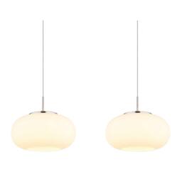 Netlighting Quintara Bar Pendant Nickel Matt Opal Glass Shade 4x LED 3000K in Grey - thumbnail 4