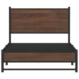 Berkfield Home Metal Bed Frame without Mattress Brown Oak 100x200 cm - thumbnail 5