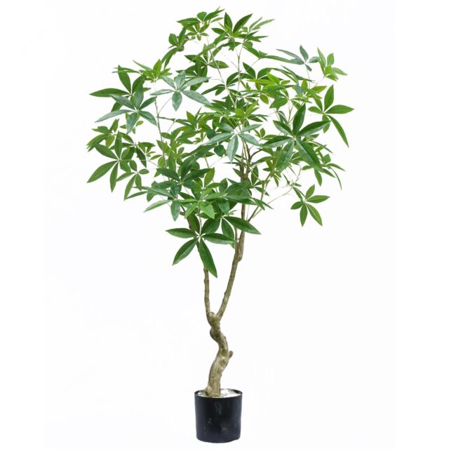 Leaf Artificial Money Tree Pachira Realistic Faux Tree 180cm in Green - image 1