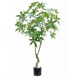 Leaf Artificial Money Tree Pachira Realistic Faux Tree 180cm in Green - thumbnail 1