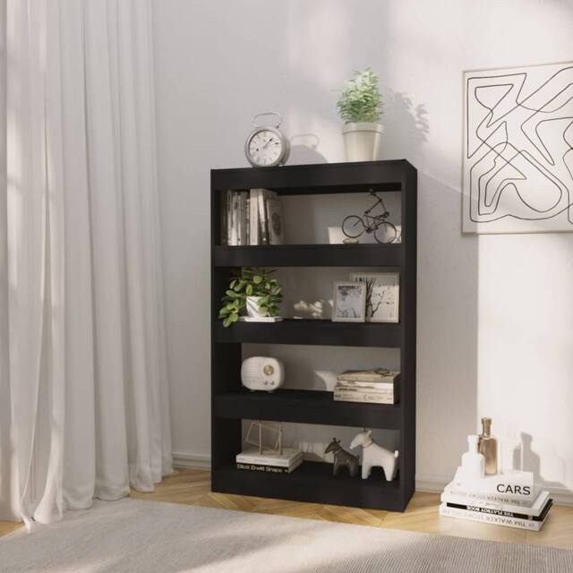Berkfield Home Classic Book Cabinet/Room Divider Black 80x30x135 cm Engineered Wood - Size: 80 x 30 x 135 cm - image 1