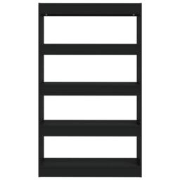 Berkfield Home Classic Book Cabinet/Room Divider Black 80x30x135 cm Engineered Wood - Size: 80 x 30 x 135 cm - thumbnail 5
