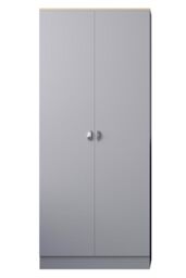 FWStyle 2 Door Double Wardrobe Matt Grey Oak Top Bedroom Furniture - thumbnail 3