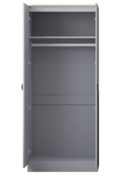 FWStyle 2 Door Double Wardrobe Matt Grey Oak Top Bedroom Furniture - thumbnail 4