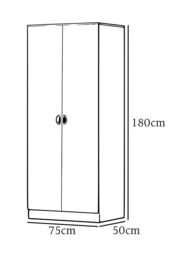 FWStyle 2 Door Double Wardrobe Matt Grey Oak Top Bedroom Furniture - thumbnail 5