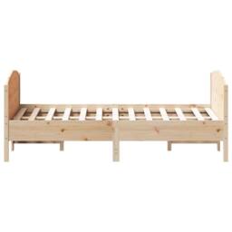 Berkfield Home Beautiful Bed Frame without Mattress 140x190 cm Solid Wood Pine in Light Tan - thumbnail 5