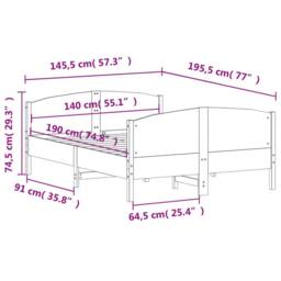 Berkfield Home Beautiful Bed Frame without Mattress 140x190 cm Solid Wood Pine in Light Tan - thumbnail 9