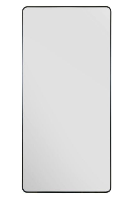 "MirrorOutlet Black Aluminium curved Edge Wall Leaner Mirror 68""x33"" (174X85CM) - Size: 1 Pack" - image 1