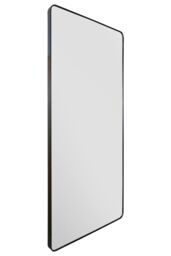 "MirrorOutlet Black Aluminium curved Edge Wall Leaner Mirror 68""x33"" (174X85CM) - Size: 1 Pack" - thumbnail 3