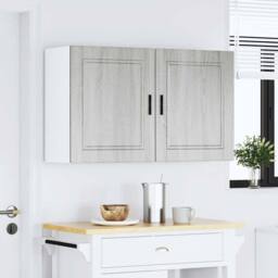 Berkfield Home Kitchen Wall Cabinets 2 pcs¬†Porto Grey Sonoma Engineered Wood in Light Grey - thumbnail 1
