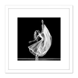 Artery8 Hofmann Ballerina Tarchick Dancing Ballet photo 8X8 Inch Square Wooden Framed Wall Art Print Picture with Mount in White - thumbnail 1