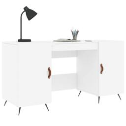 Berkfield Home Desk White 140x50x75 cm Engineered Wood - Size: 140 x 50 x 75 cm - thumbnail 3