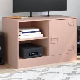 Berkfield Home TV Cabinet Pink 67x39x44 cm Steel - Size: 67 x 39 x 44 cm - thumbnail 2