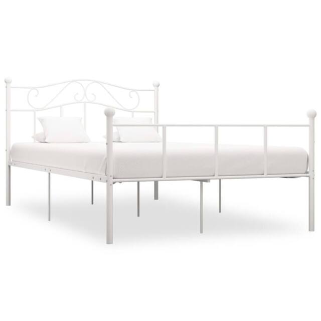 Berkfield Home Bed Frame White Metal 120x200 cm - Size: Small Double - image 1
