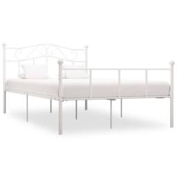 Berkfield Home Bed Frame White Metal 120x200 cm - Size: Small Double - thumbnail 1