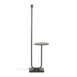 ValueLights Tavel Black & Marble Floor Lamp Base With Built In Side Table - thumbnail 1