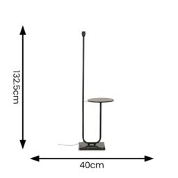 ValueLights Tavel Black & Marble Floor Lamp Base With Built In Side Table - thumbnail 5
