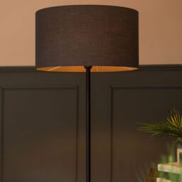 ValueLights Tavel Black & Marble Floor Lamp Base With Built In Side Table - thumbnail 3