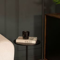 ValueLights Tavel Black & Marble Floor Lamp Base With Built In Side Table - thumbnail 4