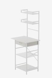 Living and Home 4-Tier Open Shelves Dressing Table with Drawer in White - thumbnail 8