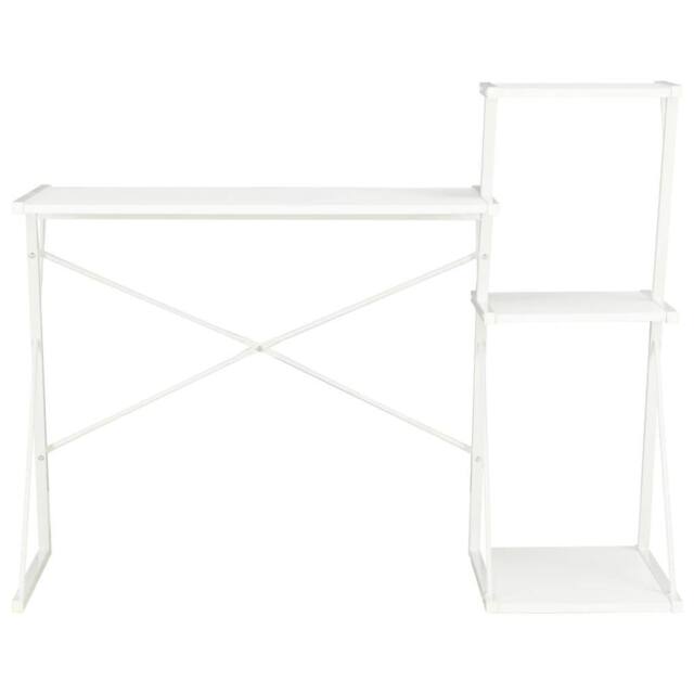 Berkfield Home Desk with Shelf White 116x50x93 cm - Size: 116 x 50 x 93 cm - image 1