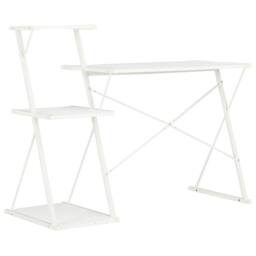 Berkfield Home Desk with Shelf White 116x50x93 cm - Size: 116 x 50 x 93 cm - thumbnail 4