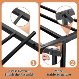 London Boutique Double Metal Bed Frame Iron Platform Bed w/ Headboard & Footboard in Black - thumbnail 6