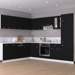 Berkfield Home Hanging Cabinets 2 pcs Black 50x31x60 cm Engineered Wood - Size: 50 x 31 x 60 cm - thumbnail 3