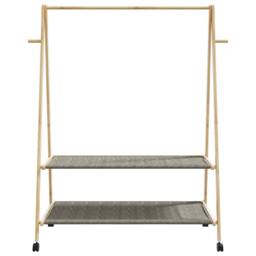 EONLION Clothes Rack with Shelves Wheels in Natural - Size: 500mm - thumbnail 3