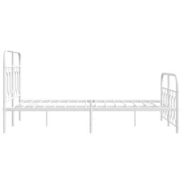 Berkfield Home Metal Bed Frame without Mattress with Footboard White 120x190cm - Size: 120x190 cm - thumbnail 5