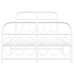 Berkfield Home Metal Bed Frame without Mattress with Footboard White 120x190cm - Size: 120x190 cm - thumbnail 4