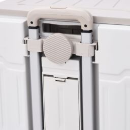 Garden Sanctuary 75L Collapsible Storage Cart Plastic Camping Trolley in White - thumbnail 6