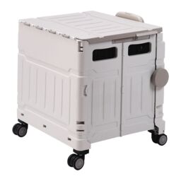 Garden Sanctuary 75L Collapsible Storage Cart Plastic Camping Trolley in White - thumbnail 3