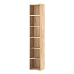 Levede Slim Wooden Bookcase Storage Shelf Organizer for Home Office in Light Oak - thumbnail 3