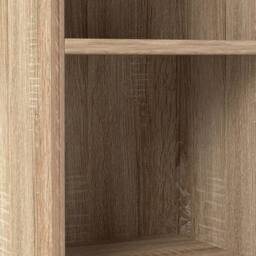 Levede Slim Wooden Bookcase Storage Shelf Organizer for Home Office in Light Oak - thumbnail 5