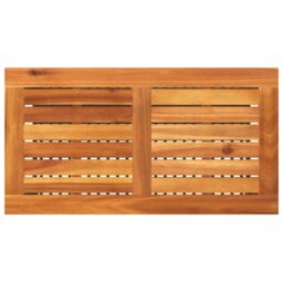 Berkfield Home Garden Table Black 70x38x42 cm Poly Rattan Acacia Wood - Size: 70 x 38 x 42 cm - thumbnail 6