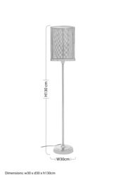 Orsina Silver Industrial Table Lamp, Cylindrical Mesh Shade Desk Lamp, Aluminium & Brass Light, Modern Lighting - thumbnail 4