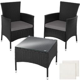 tectake Garden Furniture Set Lucerne in Black - Size: 2 Seater - thumbnail 1