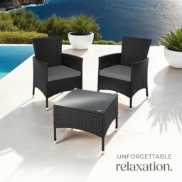 tectake Garden Furniture Set Lucerne in Black - Size: 2 Seater - thumbnail 8