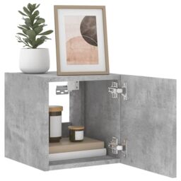 Berkfield Home TV Wall Cabinet with LED Lights Concrete Grey 30.5x35x30 cm - thumbnail 7